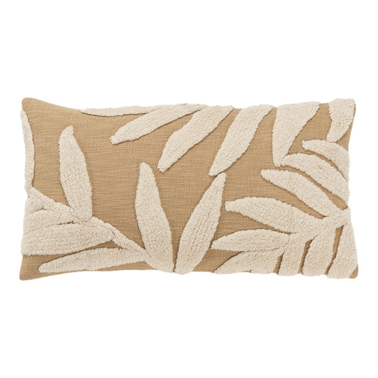 Textural Botanical Long Lumbar Pillow With Insert Throw Pillows LOOMLAN By LOOMLAN