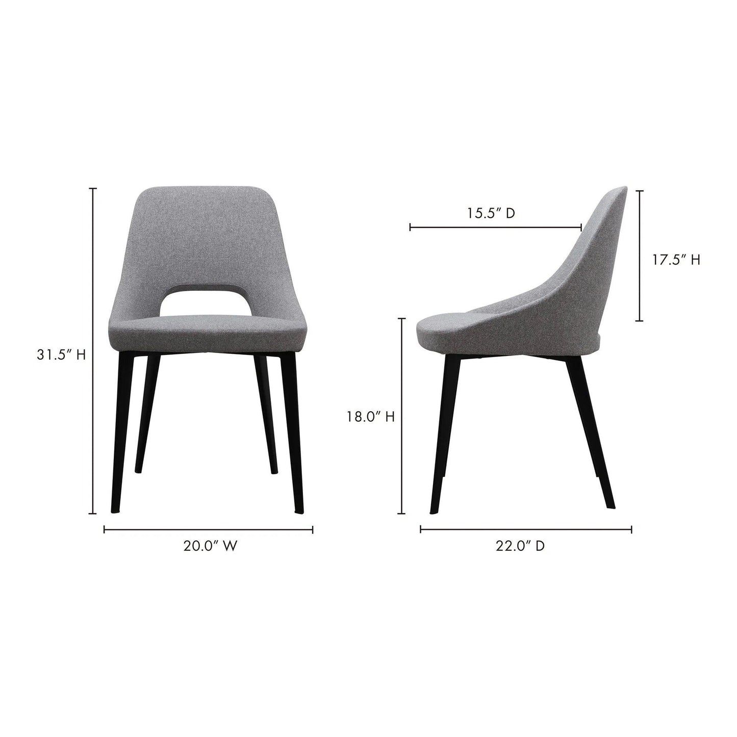 Tizz Dark Grey Kitchen Dining Chair