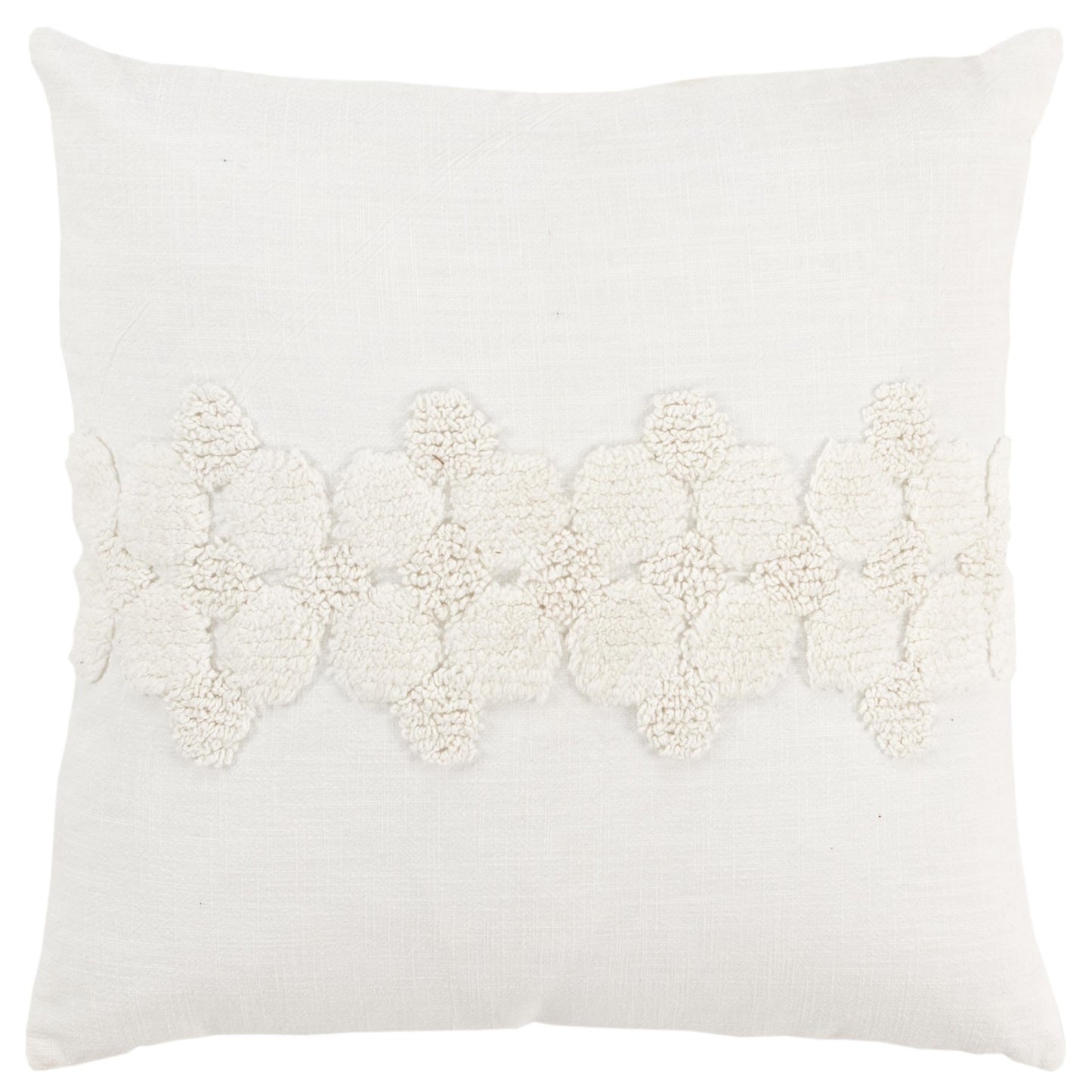 Tonal Geometric Ivory Pillow With Insert Throw Pillows LOOMLAN By LOOMLAN