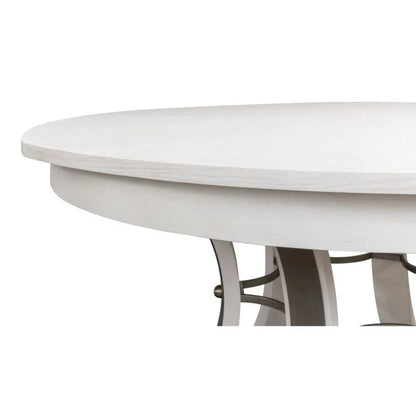 Tower Jupe Extendable Round Dining Table Working White Dining Tables LOOMLAN By Sarreid