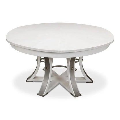 Tower Jupe Extendable Round Dining Table Working White Dining Tables LOOMLAN By Sarreid