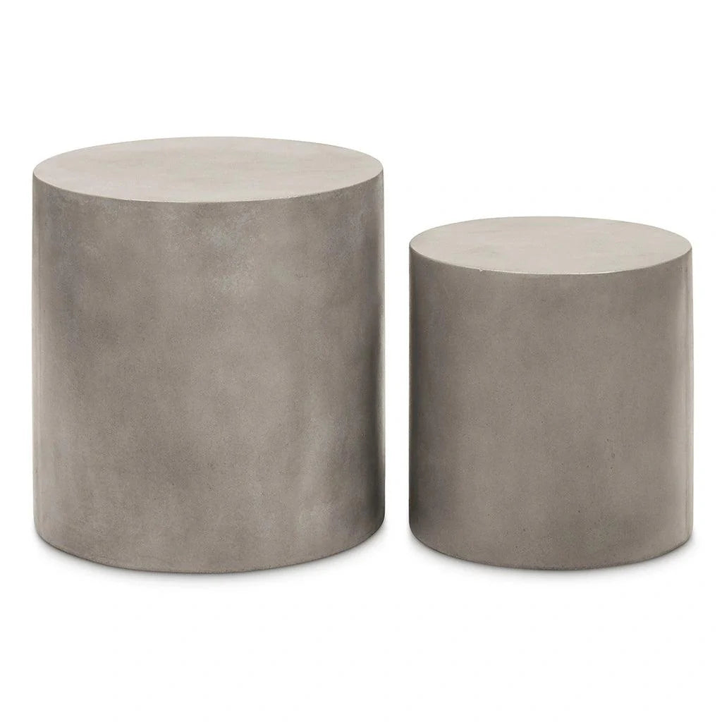 Una Concrete Round Garden Stools (Set of 2)