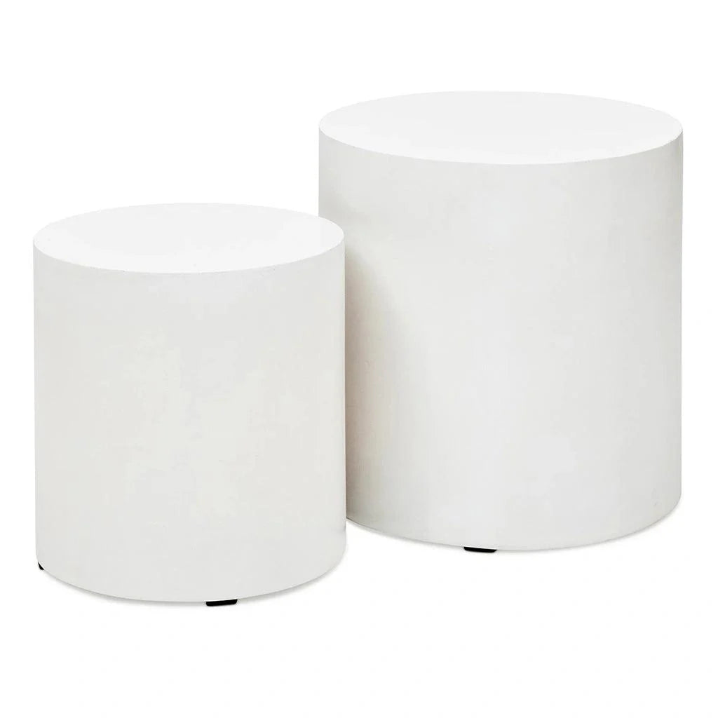 Una Concrete Round Garden Stools (Set of 2)