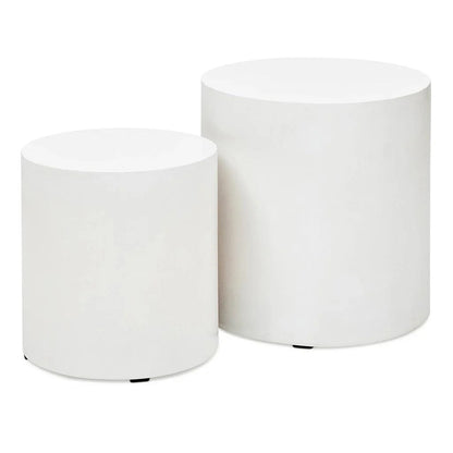 Una Concrete Round Garden Stools (Set of 2)