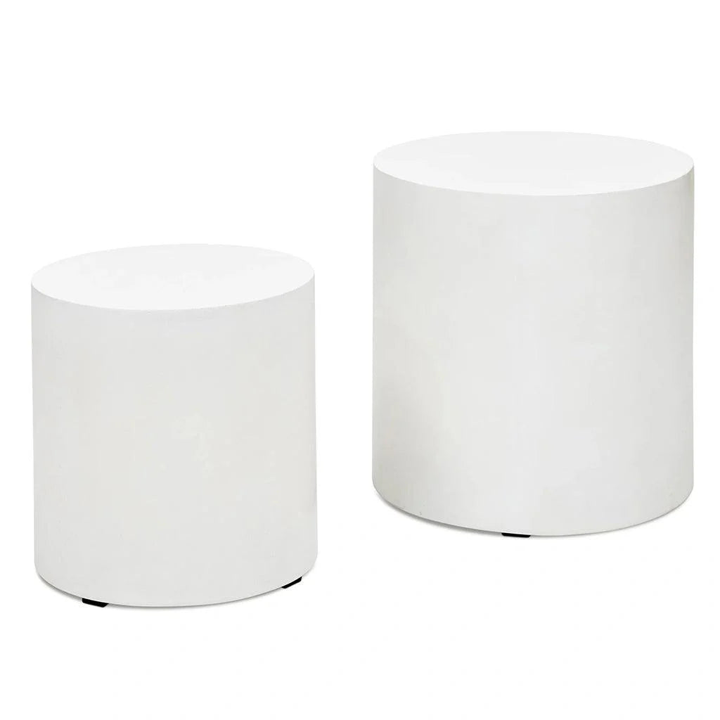 Una Concrete Round Garden Stools (Set of 2)