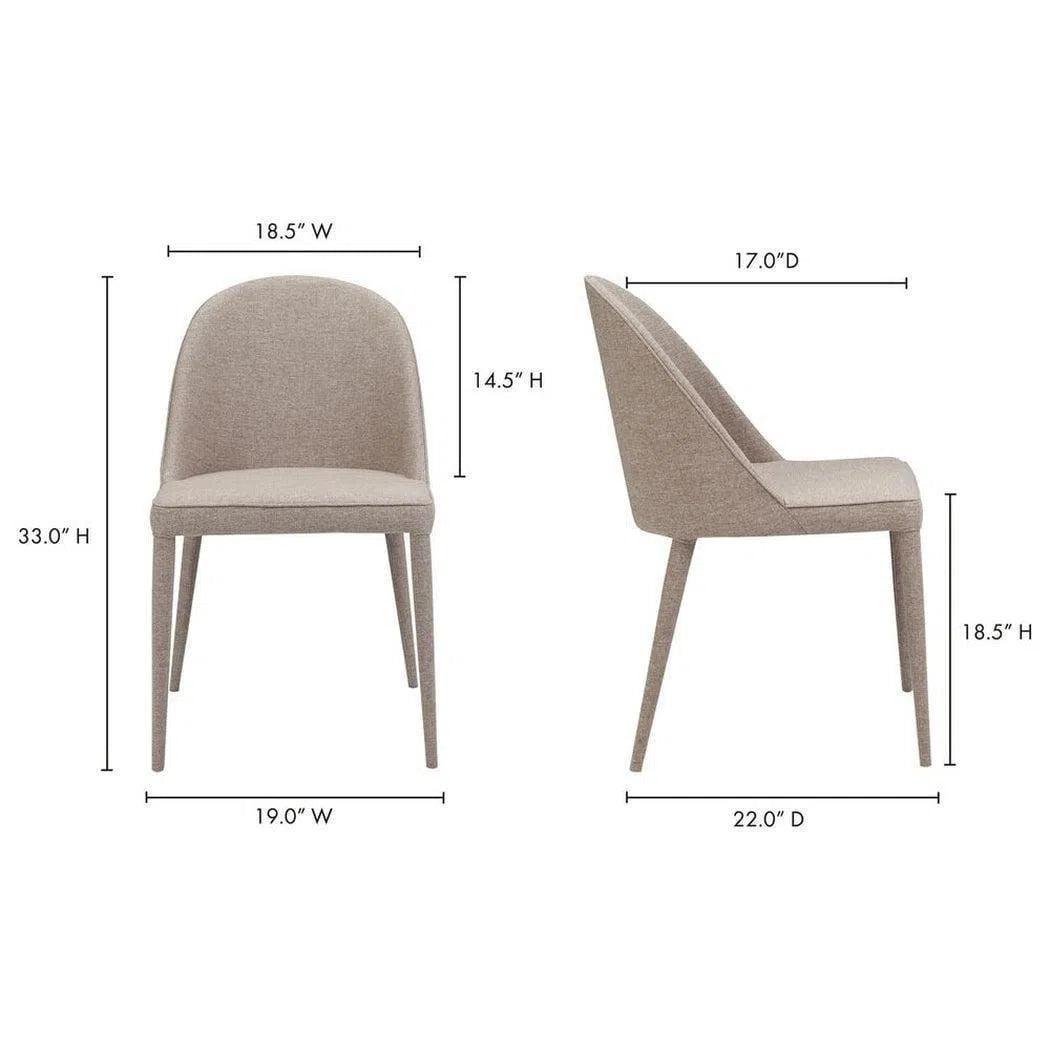 Upholstered Legs Burton Dining Chair Grey Fabric Set of 2