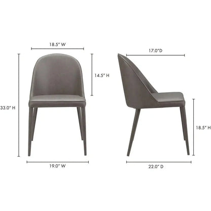 Upholstered Legs Burton Dining Chair Grey Fabric Set of 2