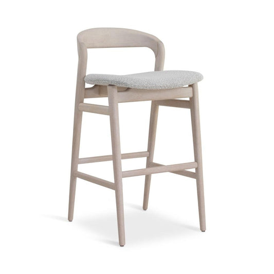 Velma Boucle Upholstered Wooden Bar Stool