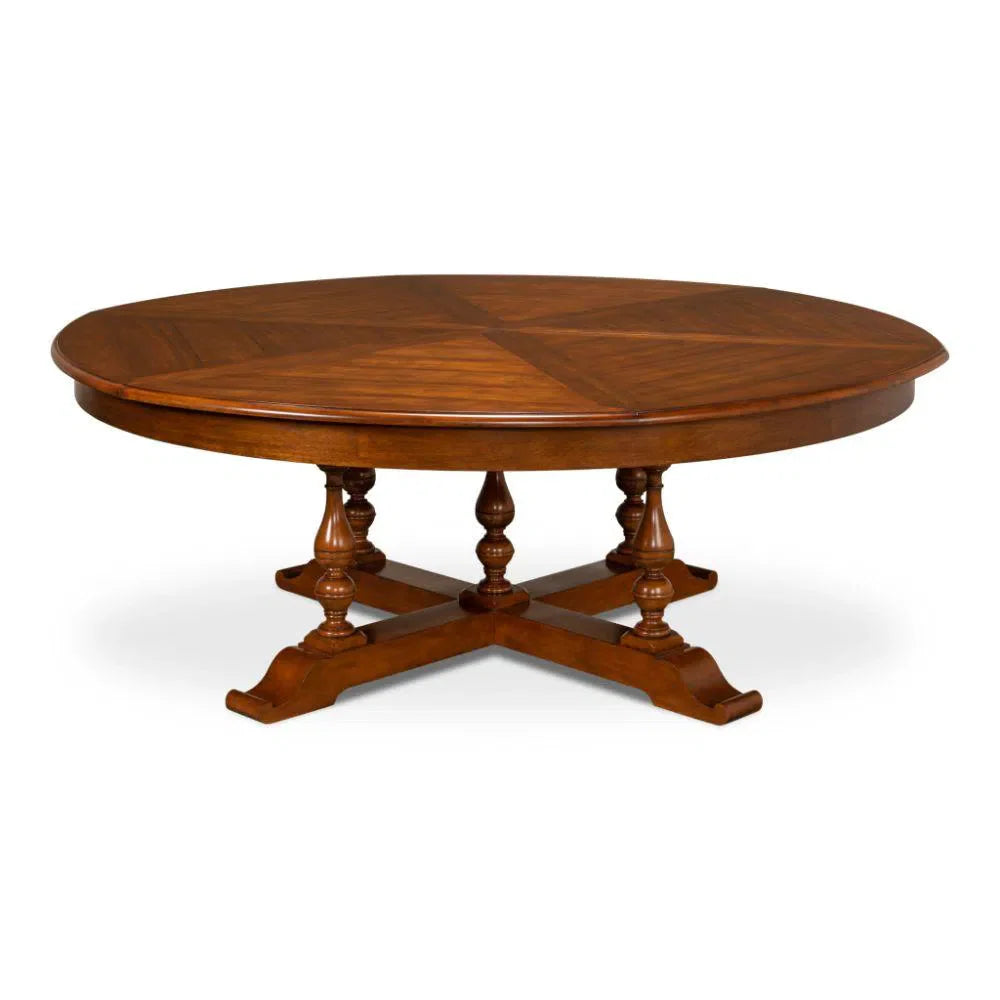 Walnut Jupe Extendable Round Dining Table Walnut Finish Dining Tables LOOMLAN By Sarreid