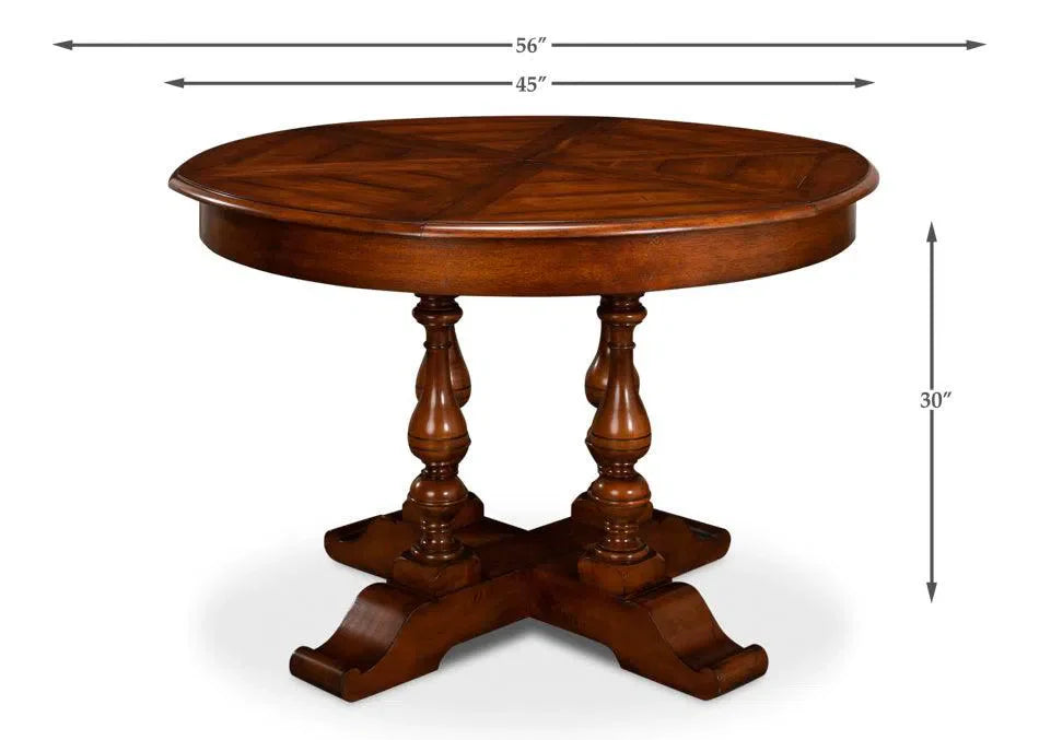 Walnut Jupe Extendable Round Dining Table Walnut Finish Dining Tables LOOMLAN By Sarreid