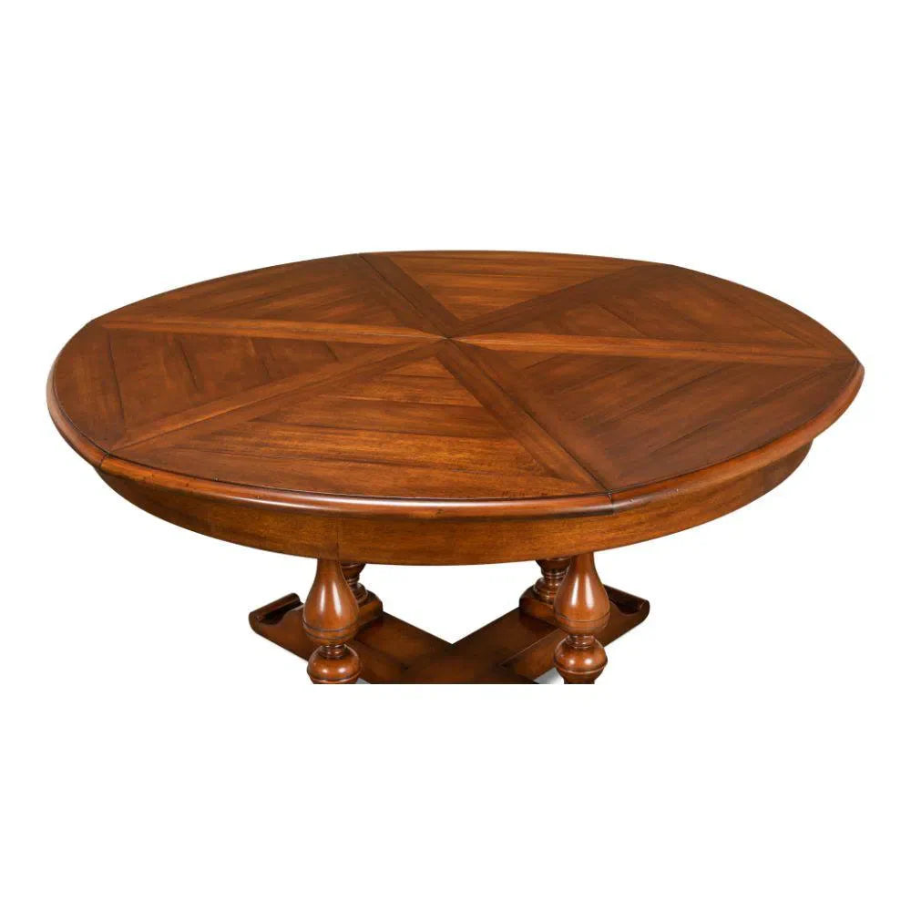 Walnut Jupe Extendable Round Dining Table Walnut Finish Dining Tables LOOMLAN By Sarreid