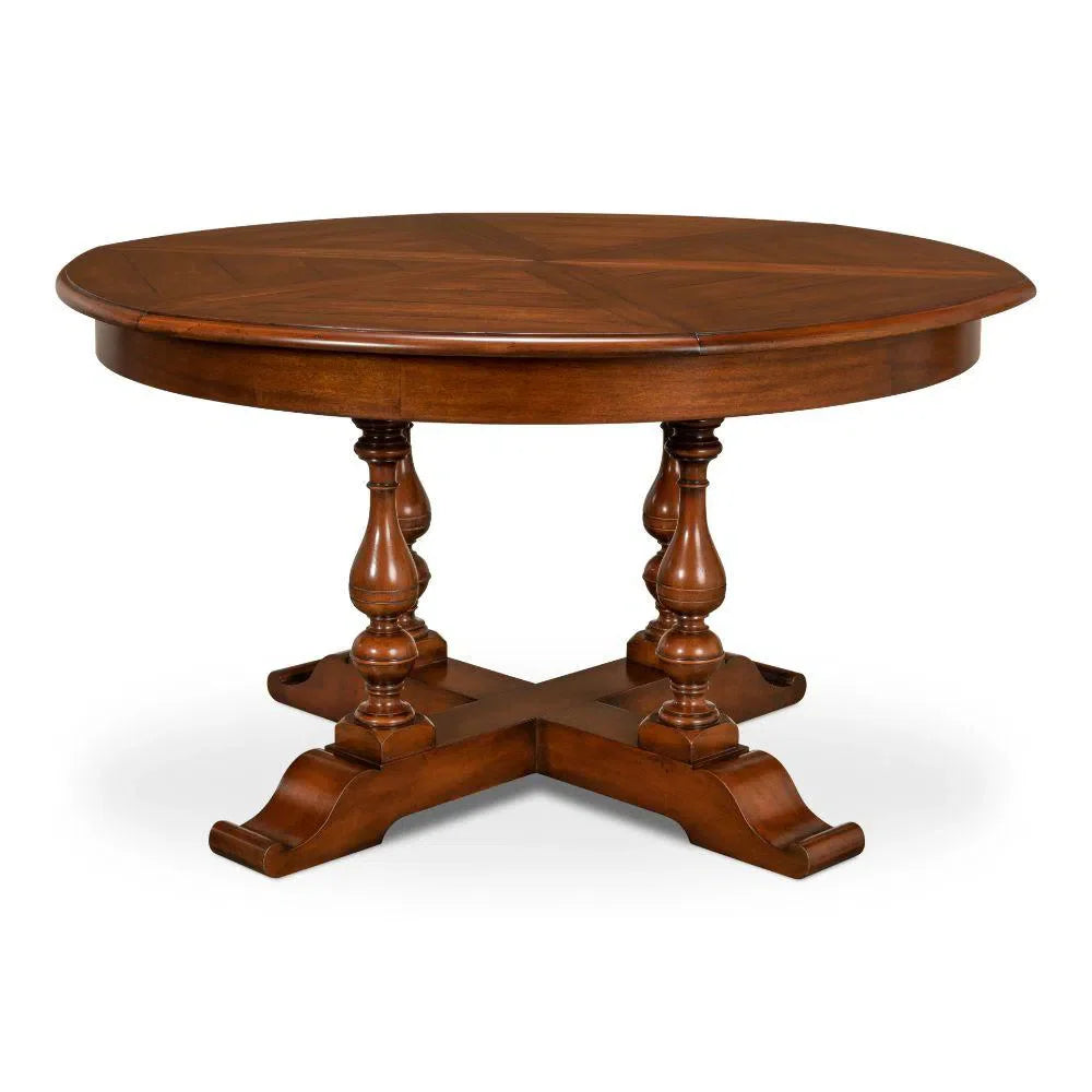 Walnut Jupe Extendable Round Dining Table Walnut Finish Dining Tables LOOMLAN By Sarreid