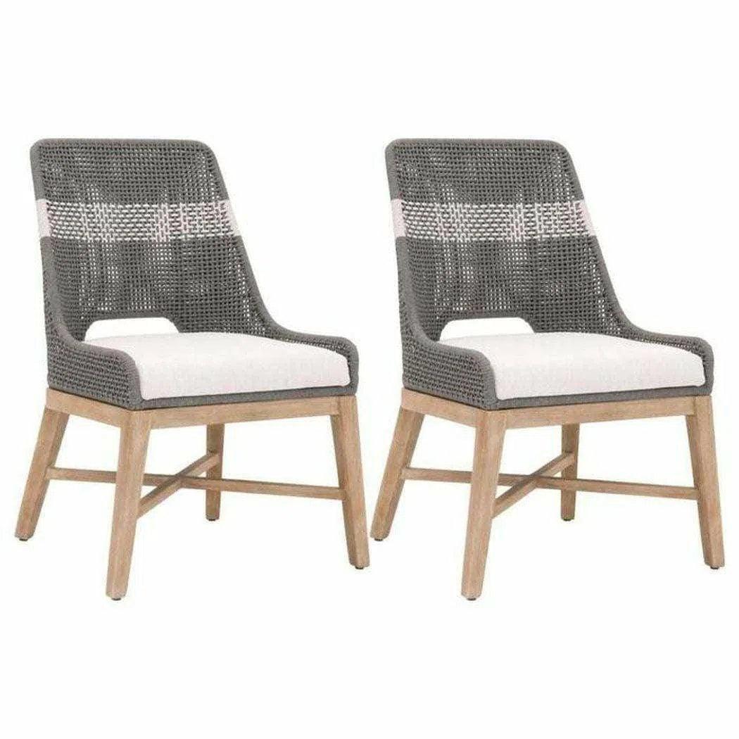 Tapestry Woven Rope Upholstered Armless Dining Chair (Set Of 2)