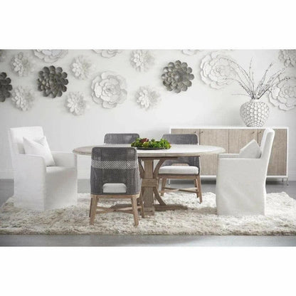 Tapestry Woven Rope Upholstered Armless Dining Chair (Set Of 2)