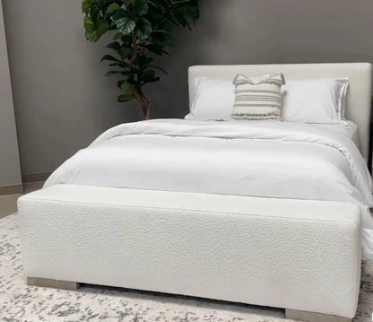 Warren White Boucle  Bed With Storage