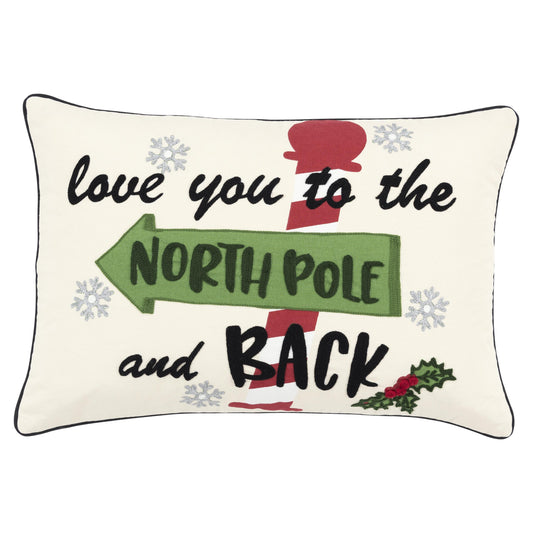 White Christmas Lumbar Pillow North Pole Throw Pillows LOOMLAN By LOOMLAN