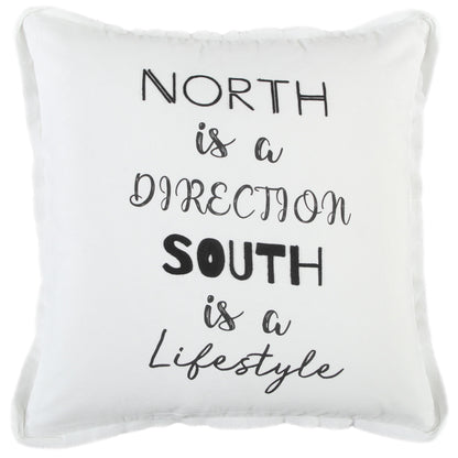 White Skye Words Decorative Pillows With Down Insert Throw Pillows LOOMLAN By LOOMLAN