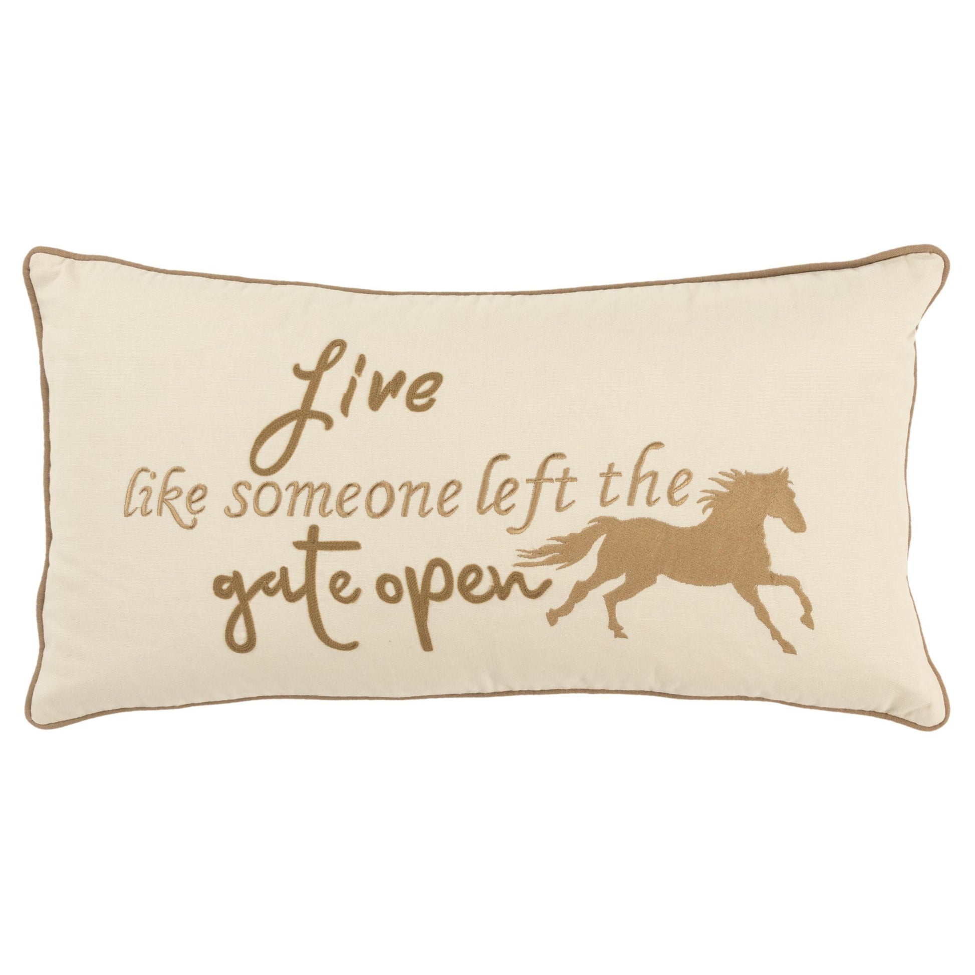 Yara Farmhouse Lumbar Pillow Cover With Insert Horse Throw Pillows LOOMLAN By LOOMLAN