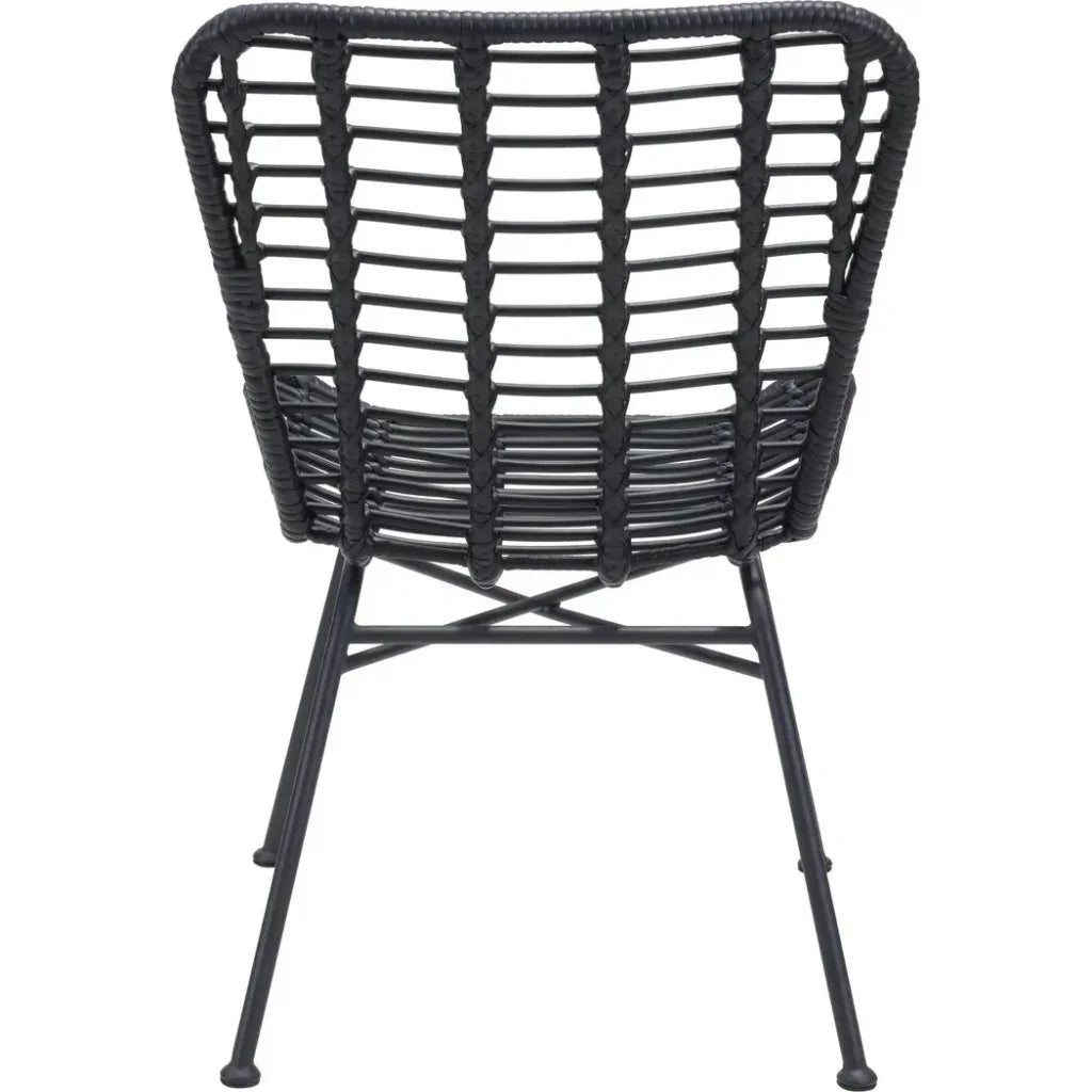Lorena Dining Chair (Set of 2) Black - LOOMLAN - Zuo Modern - Outdoor Dining Chairs