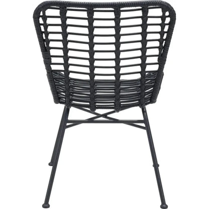 Lorena Dining Chair (Set of 2) Black - LOOMLAN - Zuo Modern - Outdoor Dining Chairs