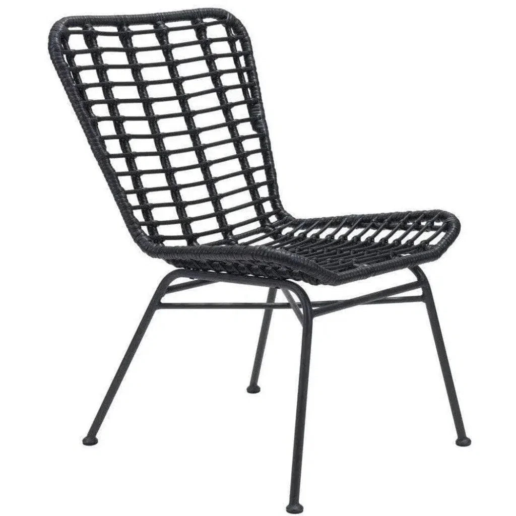 Lorena Dining Chair (Set of 2) Black - LOOMLAN - Zuo Modern - Outdoor Dining Chairs