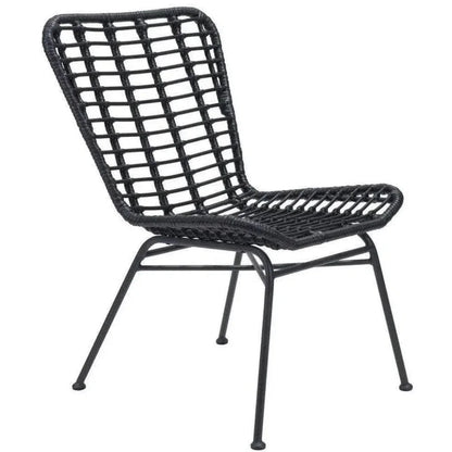 Lorena Dining Chair (Set of 2) Black - LOOMLAN - Zuo Modern - Outdoor Dining Chairs