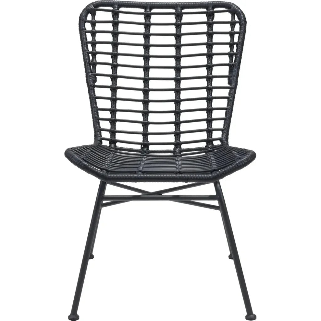 Lorena Dining Chair (Set of 2) Black - LOOMLAN - Zuo Modern - Outdoor Dining Chairs