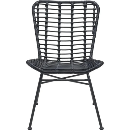 Lorena Dining Chair (Set of 2) Black - LOOMLAN - Zuo Modern - Outdoor Dining Chairs
