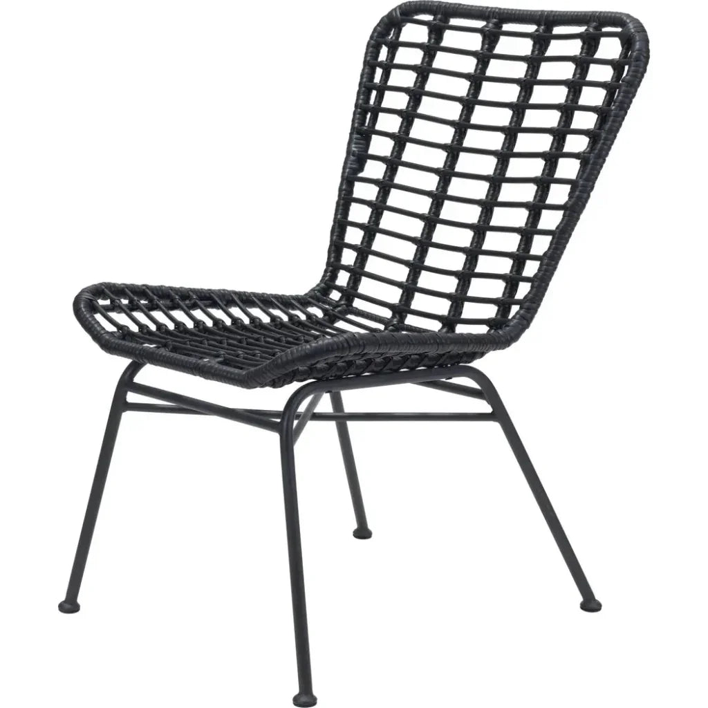 Lorena Dining Chair (Set of 2) Black - LOOMLAN - Zuo Modern - Outdoor Dining Chairs