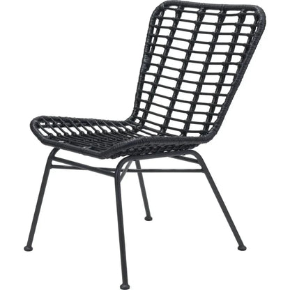 Lorena Dining Chair (Set of 2) Black - LOOMLAN - Zuo Modern - Outdoor Dining Chairs
