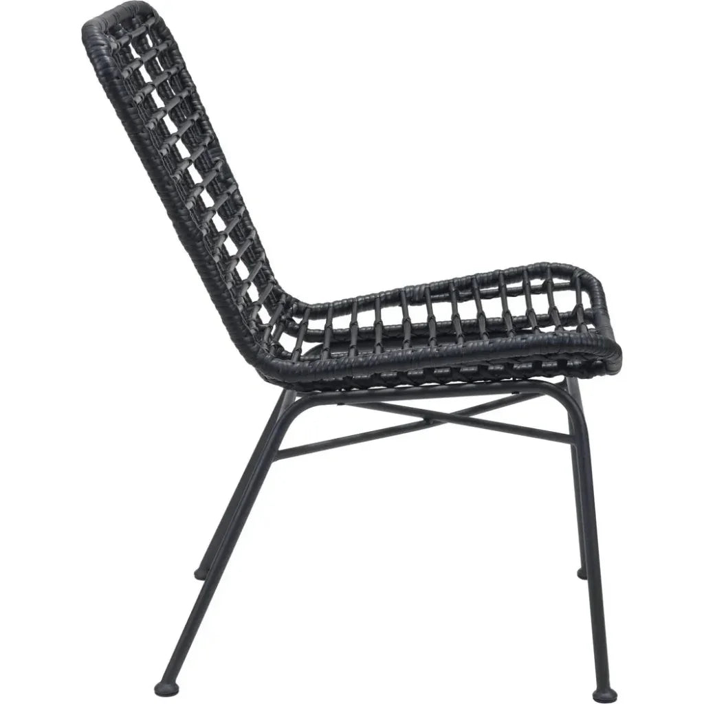 Lorena Dining Chair (Set of 2) Black - LOOMLAN - Zuo Modern - Outdoor Dining Chairs
