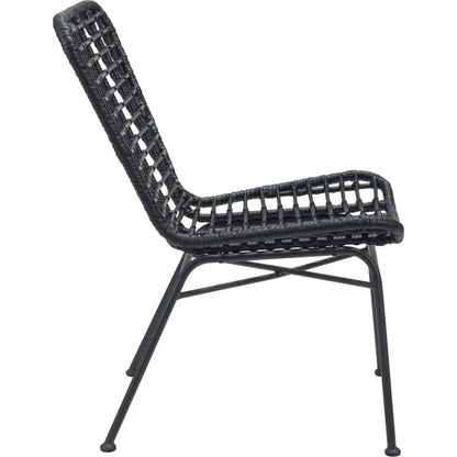 Lorena Dining Chair (Set of 2) Black - LOOMLAN - Zuo Modern - Outdoor Dining Chairs