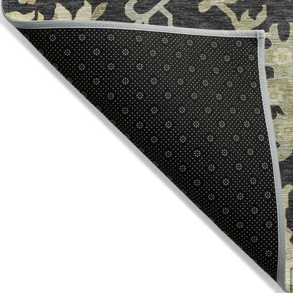 LOOMLAN Rugs Louis Black Washable Indoor-Outdoor Rug