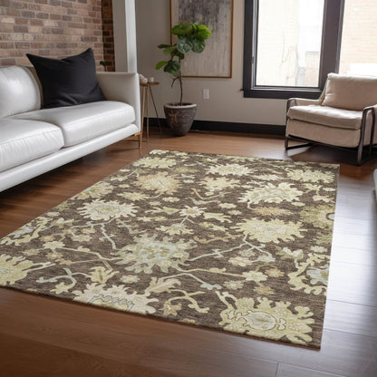 Louis Brown Washable Indoor - Outdoor Rug - LOOMLAN - LOOMLAN Rugs - Outdoor Rugs