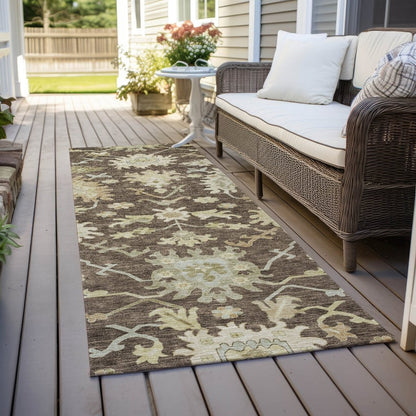 Louis Brown Washable Indoor - Outdoor Rug - LOOMLAN - LOOMLAN Rugs - Outdoor Rugs