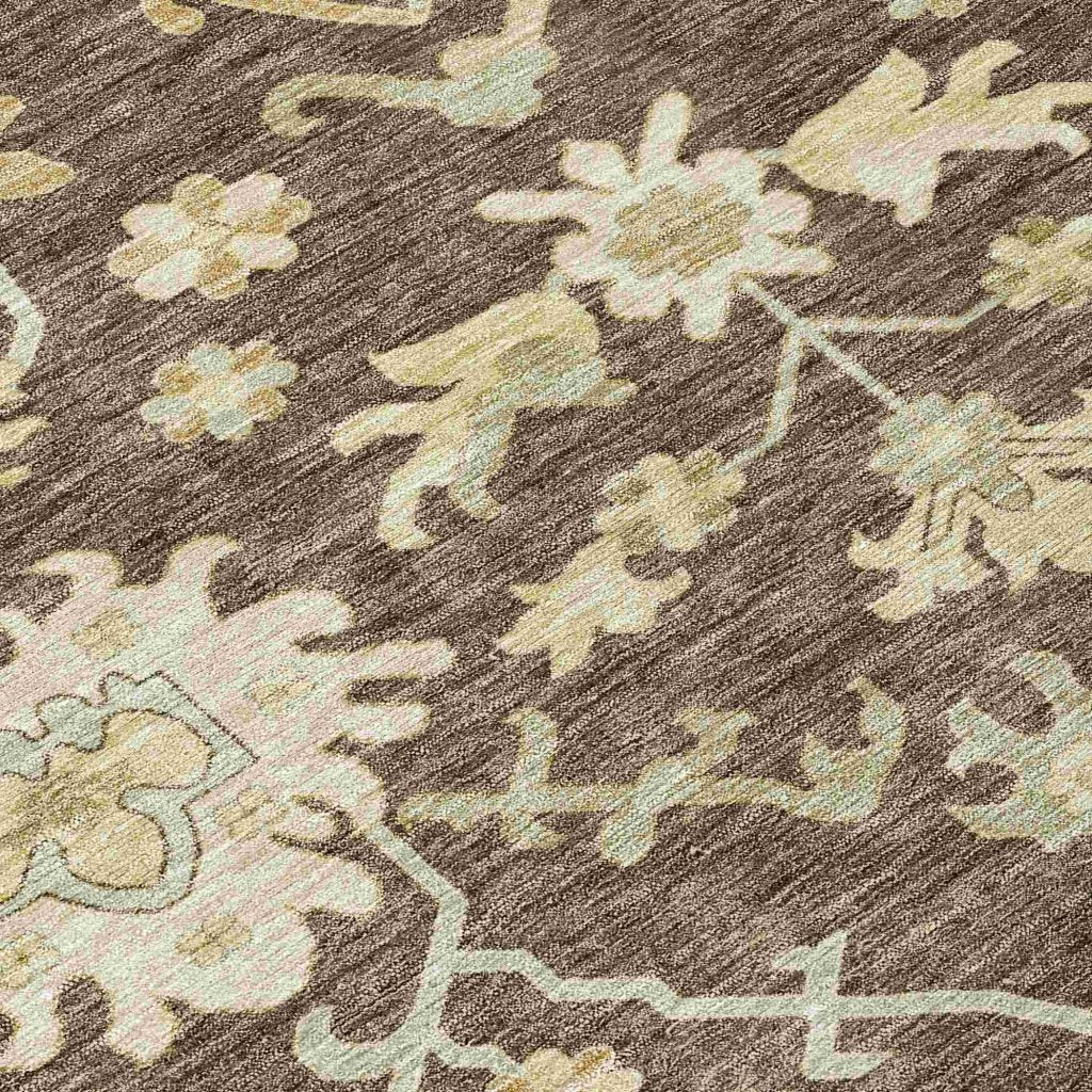 Louis Brown Washable Indoor - Outdoor Rug - LOOMLAN - LOOMLAN Rugs - Outdoor Rugs