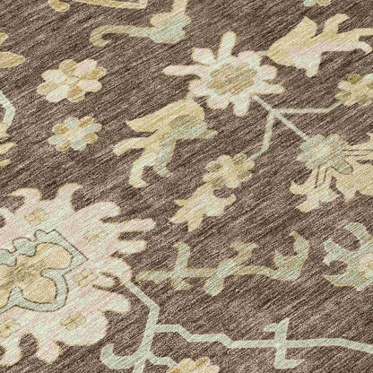 Louis Brown Washable Indoor - Outdoor Rug - LOOMLAN - LOOMLAN Rugs - Outdoor Rugs