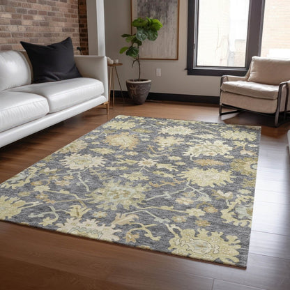 LOOMLAN Rugs Louis Gray Washable Indoor-Outdoor Rug