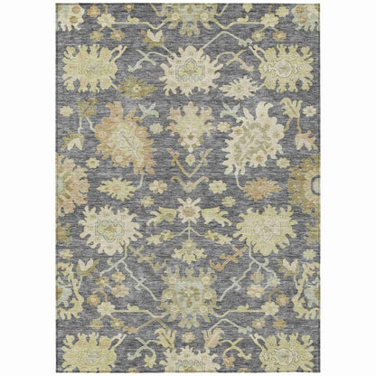LOOMLAN Rugs Louis Gray Washable Indoor-Outdoor Rug