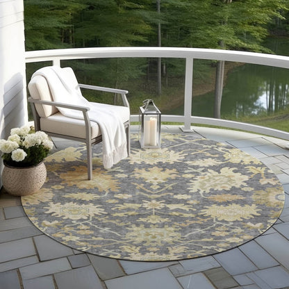 LOOMLAN Rugs Louis Gray Washable Indoor-Outdoor Rug
