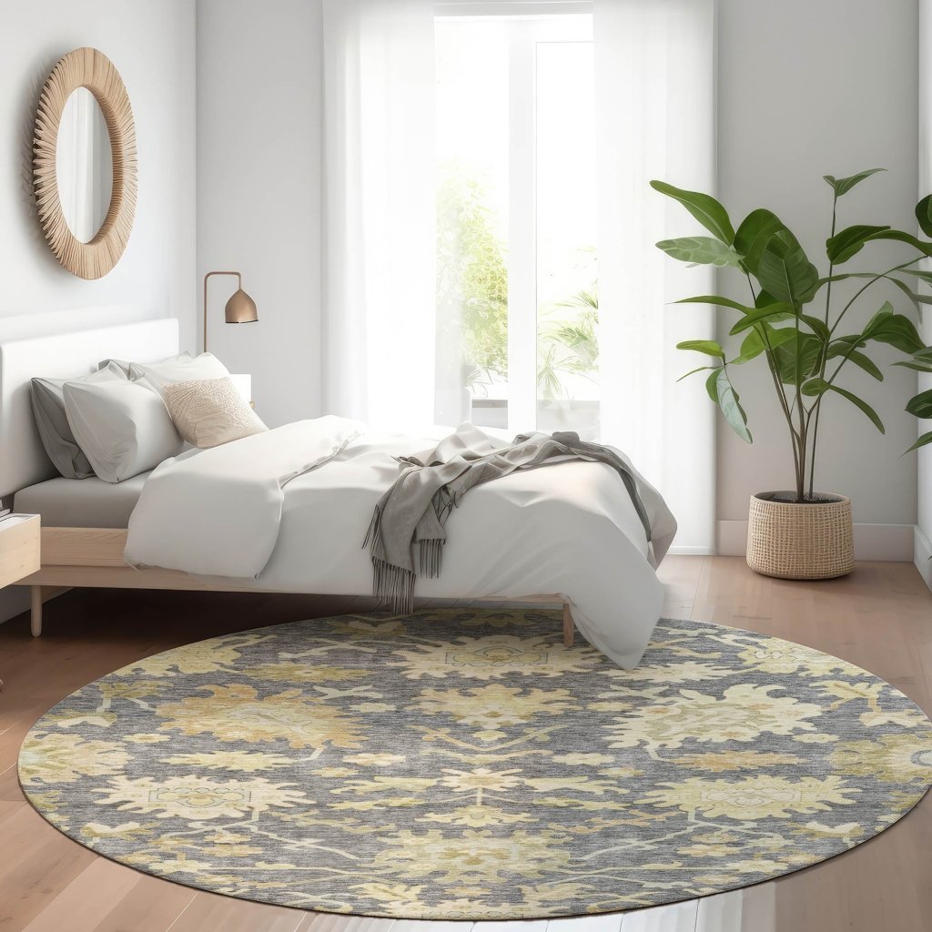 LOOMLAN Rugs Louis Gray Washable Indoor-Outdoor Rug