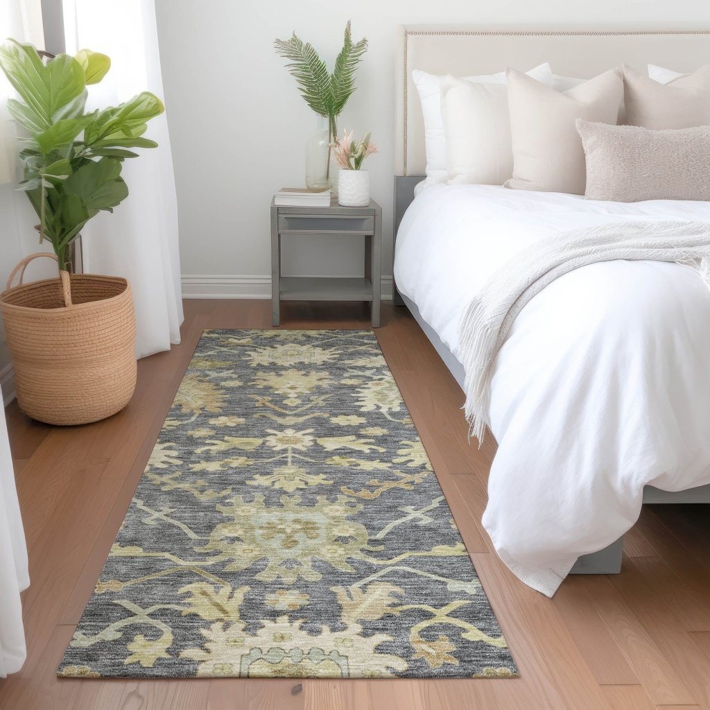 LOOMLAN Rugs Louis Gray Washable Indoor-Outdoor Rug