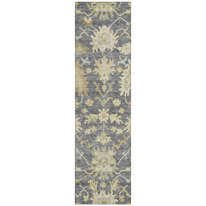 LOOMLAN Rugs Louis Gray Washable Indoor-Outdoor Rug