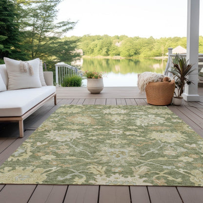 LOOMLAN Rugs Louis Green Washable Indoor-Outdoor Rug