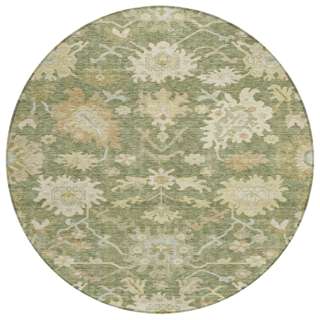 LOOMLAN Rugs Louis Green Washable Indoor-Outdoor Rug