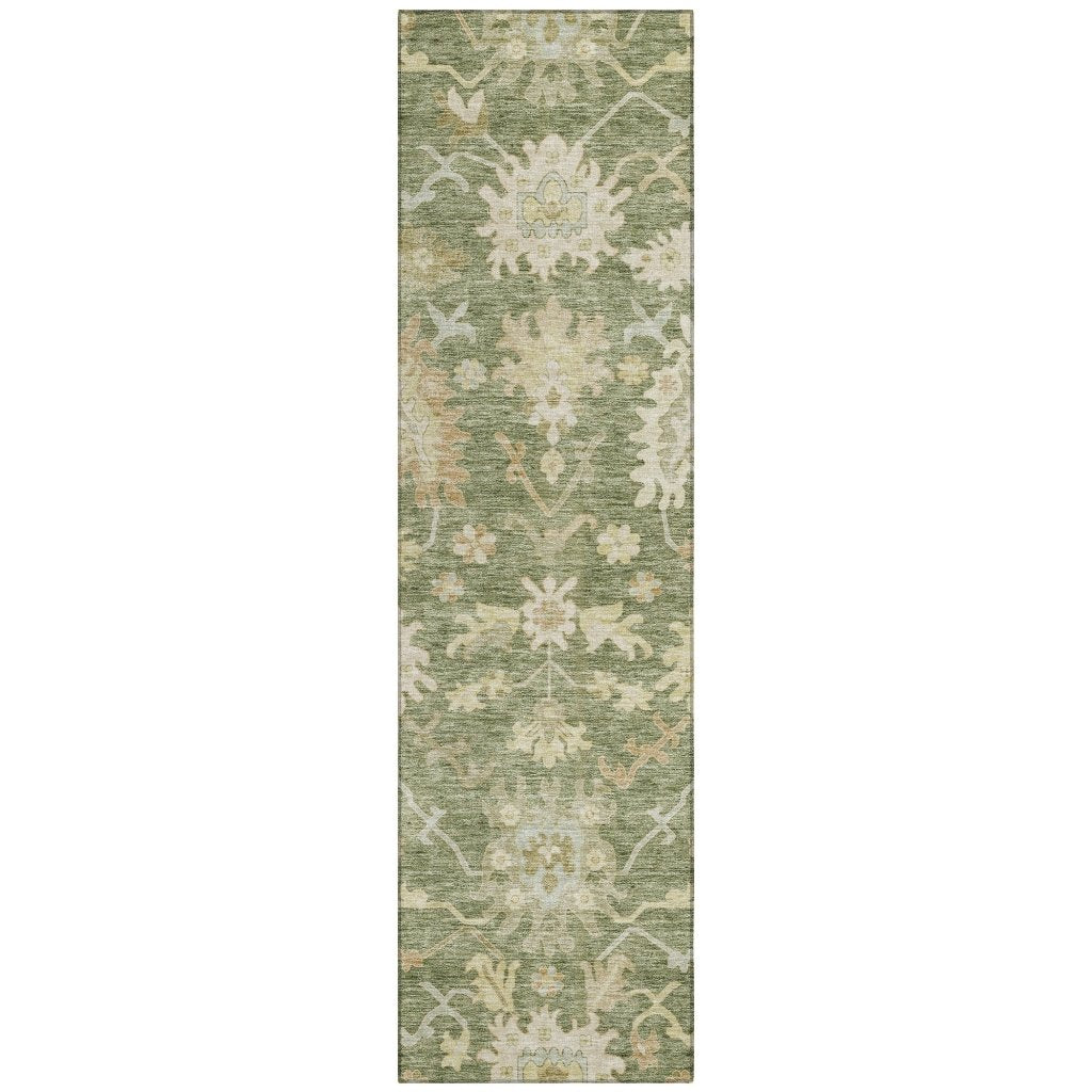 LOOMLAN Rugs Louis Green Washable Indoor-Outdoor Rug