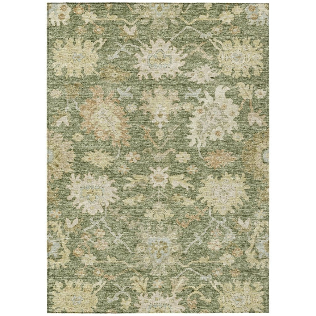 LOOMLAN Rugs Louis Green Washable Indoor-Outdoor Rug