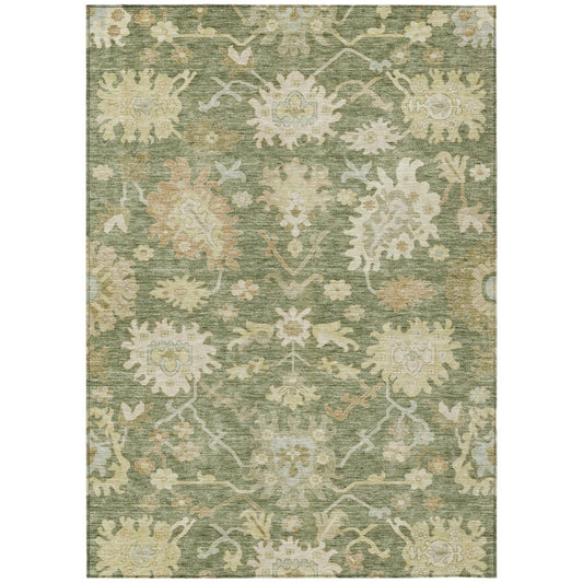 LOOMLAN Rugs Louis Green Washable Indoor-Outdoor Rug