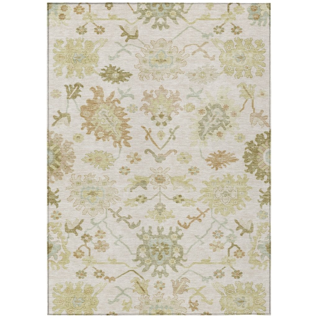 LOOMLAN Rugs Louis Ivory Washable Indoor-Outdoor Rug