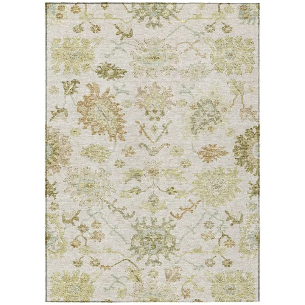 LOOMLAN Rugs Louis Ivory Washable Indoor-Outdoor Rug